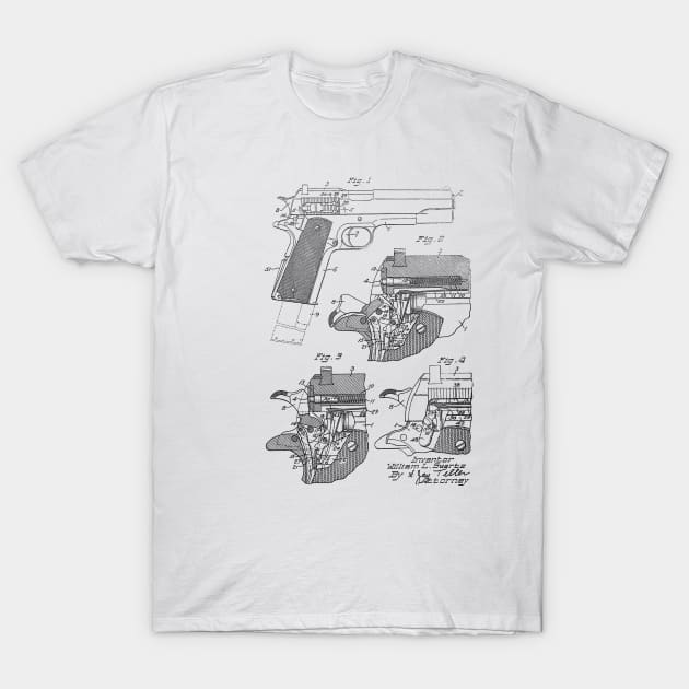 Firearm Vintage Patent Hand Drawing T-Shirt by TheYoungDesigns